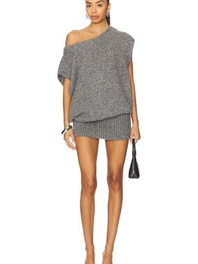 Free People / Revolve Talia Mini Sweater Metallic Dress